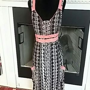 NWT Brown/coral fitted bodice sun dress
